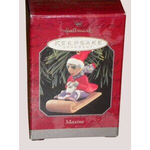 Hallmark Keepsake Christmas Ornament Maxine on Sled with Original Box 1998